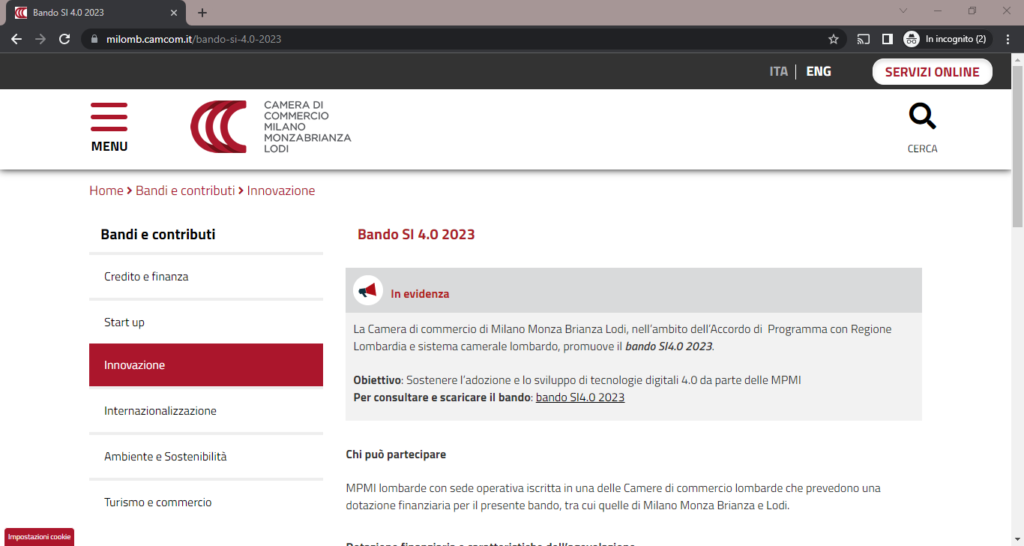 Scopri di più sull'articolo Bando SI 4.0 2023