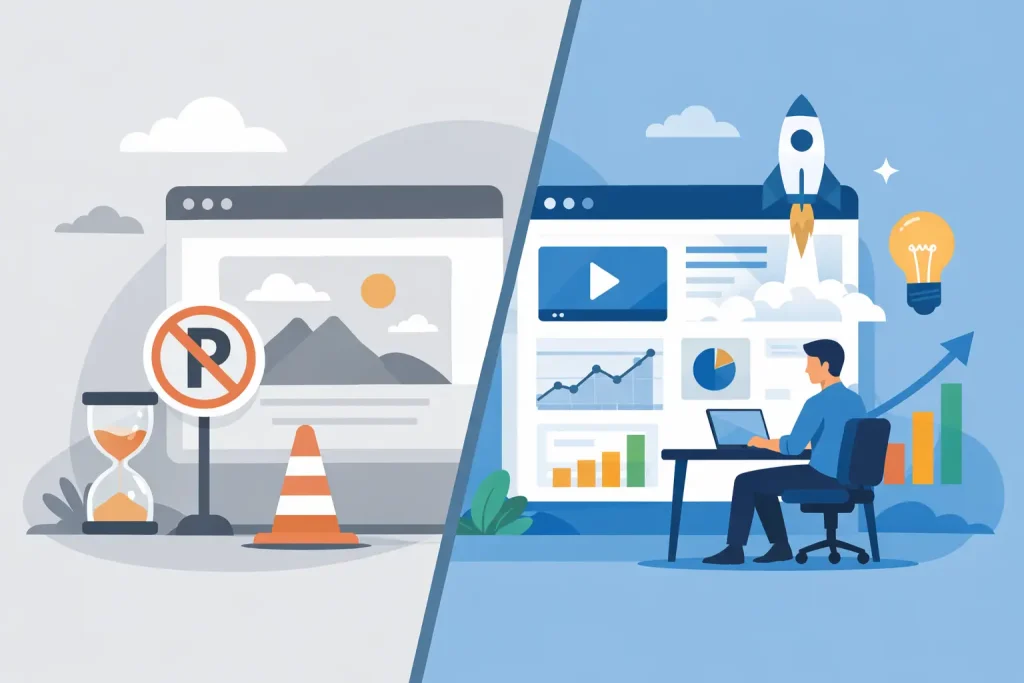 Scopri di più sull'articolo Dominio parcheggiato vs sito attivo: differenze